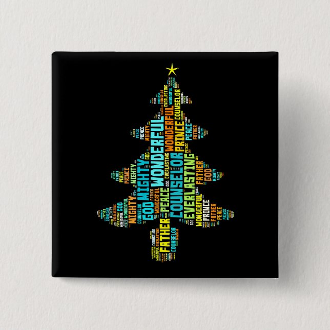 Bóton Quadrado 5.08cm Príncipe poderoso do deus do conselheiro (Frente)