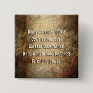 Bóton Quadrado 5.08cm Princípios REIKI Usui