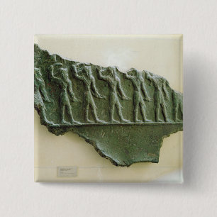 Bóton Quadrado 5.08cm Procissão de guerreiros de Elamite, Susa, Irã,
