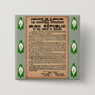 Bóton Quadrado 5.08cm Proclamação 1916 do crachá de Ireland