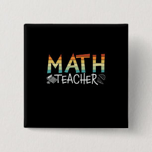 Bóton Quadrado 5.08cm Professor de Matemática