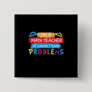 Bóton Quadrado 5.08cm Professor De Matemática Sou Professora De Matemáti