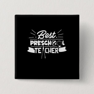 Bóton Quadrado 5.08cm Professor de presentes Melhor professor pré-esco