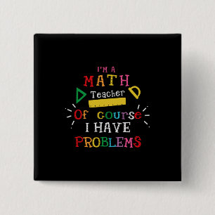 Bóton Quadrado 5.08cm Professor Presente Sou Professora De Matemática