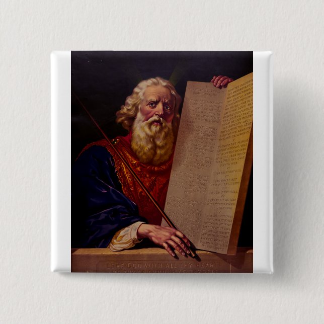 Bóton Quadrado 5.08cm Profeta Moisés no Monte Sinai – Épico de Alta Fide (Frente)