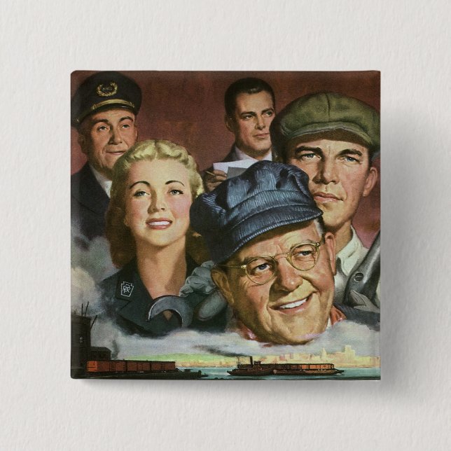 Bóton Quadrado 5.08cm Profissões empresariais, Patriotismo Patriótico Vi (Frente)