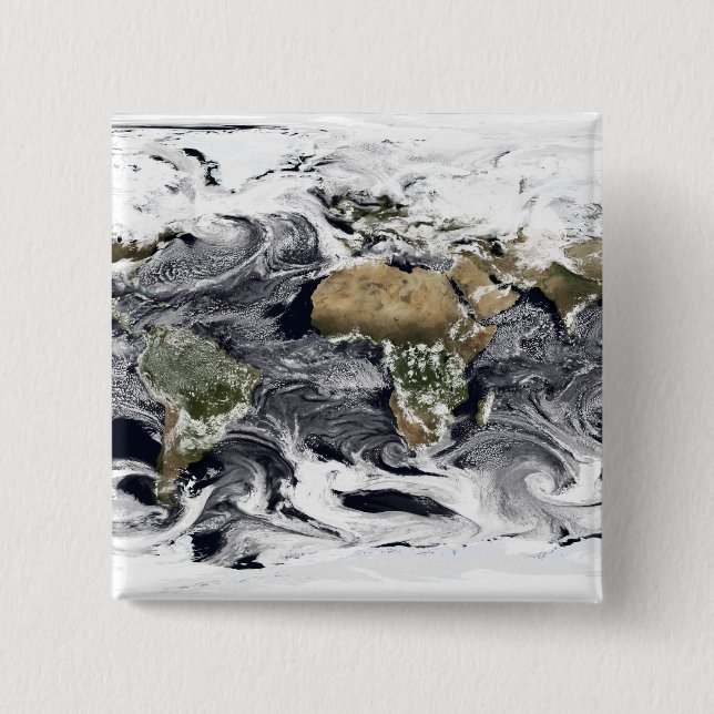 Bóton Quadrado 5.08cm Projeção de equidistante cilíndrico (Frente)