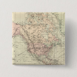 Bóton Quadrado 5.08cm Projeção mundial do Mercator