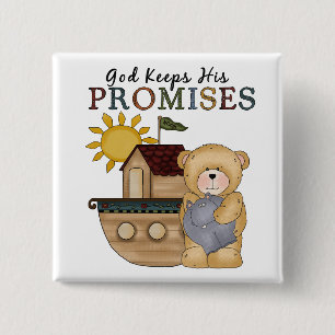 Bóton Quadrado 5.08cm Promessas - Botão Quadrado