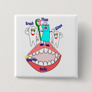 Bóton Quadrado 5.08cm Promover Higiene Dental