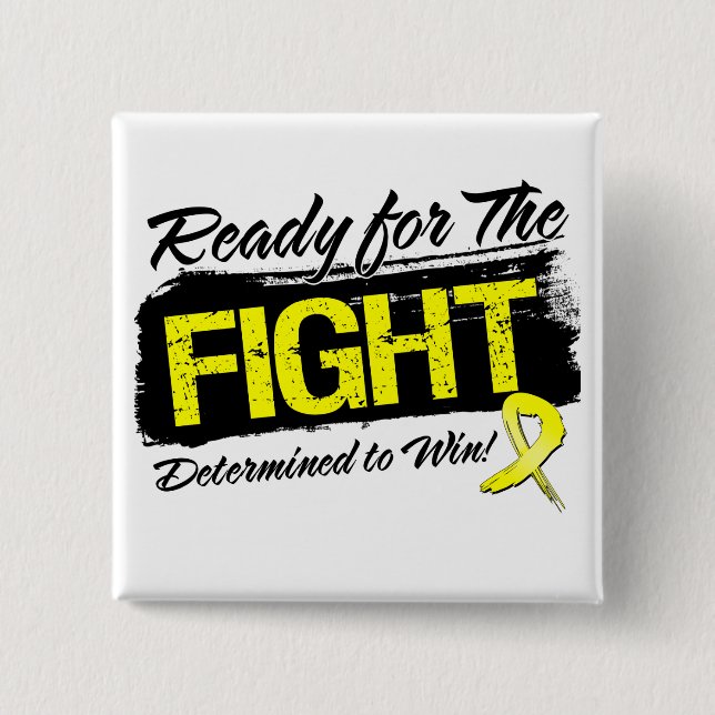 Bóton Quadrado 5.08cm Prontos Para A Luta Contra A Sarcoma (Frente)