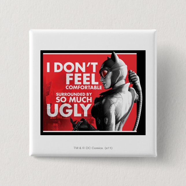 Bóton Quadrado 5.08cm Propaganda AC - Mulher Desconfortável (Frente)