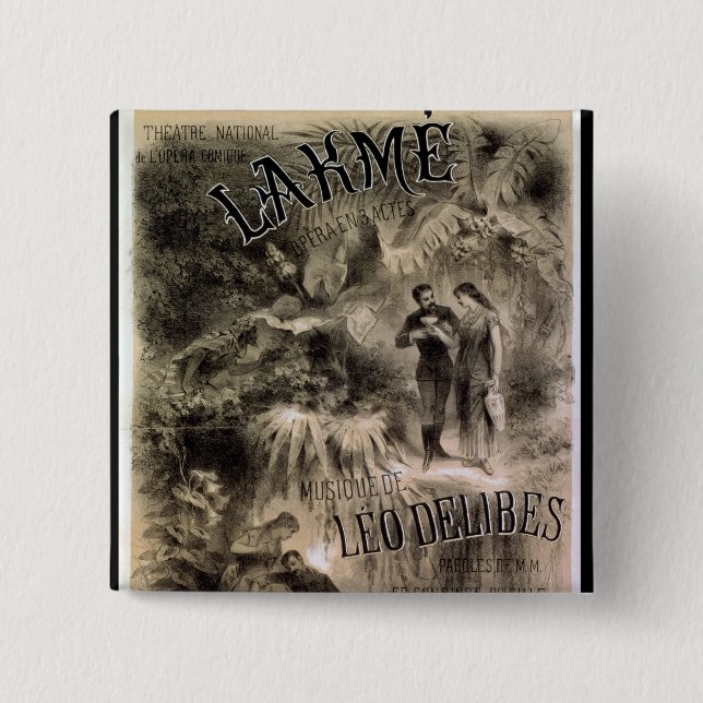 Bóton Quadrado 5.08cm Propaganda de poster 'Lakme (Frente)
