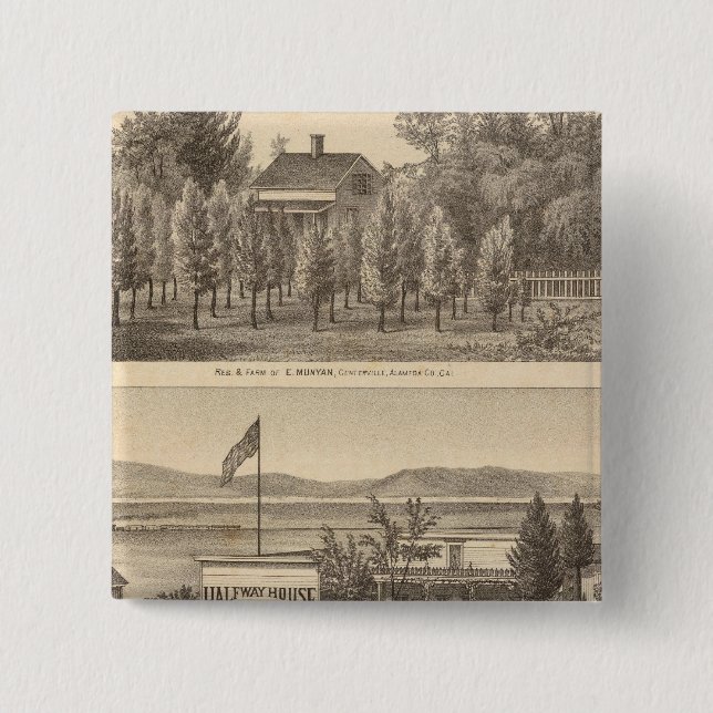 Bóton Quadrado 5.08cm Propriedades de Munyan, Armstrong, Kapp (Frente)