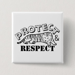 Bóton Quadrado 5.08cm Proteger e Respeitar