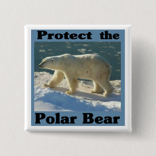 Bóton Quadrado 5.08cm Proteja o Urso Polar