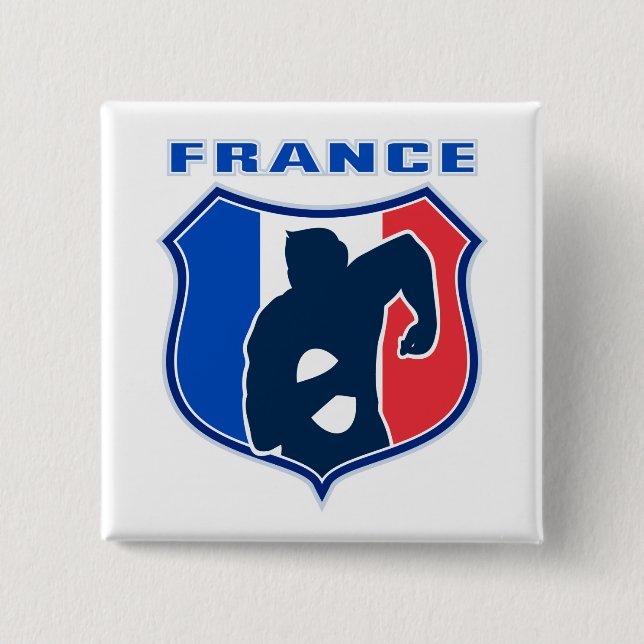 Bóton Quadrado 5.08cm protetor da bandeira de france do francês do (Frente)