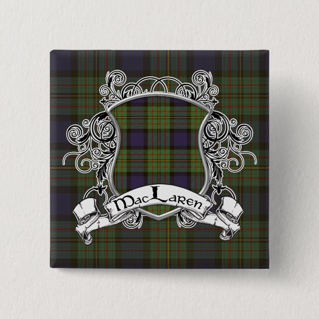 Bóton Quadrado 5.08cm Protetor do Tartan de MacLaren (Frente)