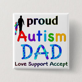Bóton Quadrado 5.08cm Proud Autism Dad