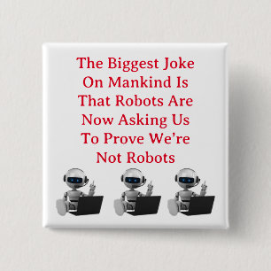 Bóton Quadrado 5.08cm Prove que você é o botão humano