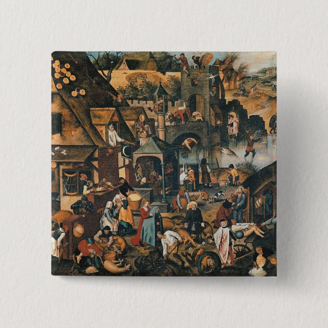 Bóton Quadrado 5.08cm Provérbio flamengos (Frente)