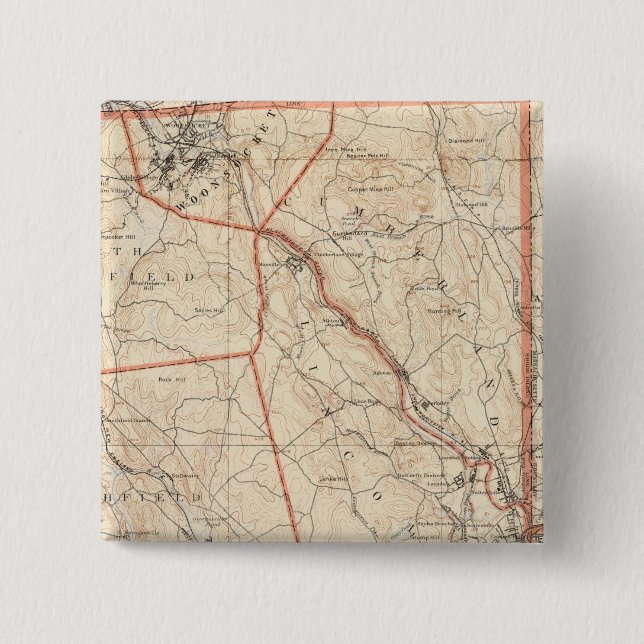 Bóton Quadrado 5.08cm Providence, Rhode Island (Frente)