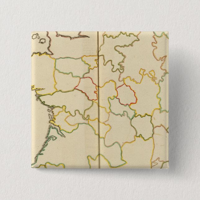 Bóton Quadrado 5.08cm Províncias, França (Frente)