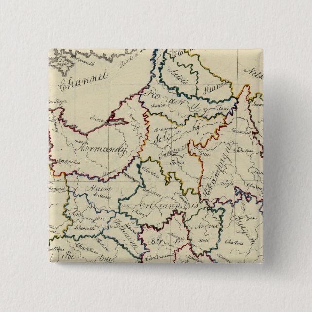Bóton Quadrado 5.08cm províncias francesas (Frente)