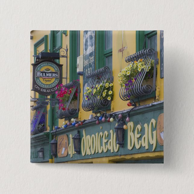 Bóton Quadrado 5.08cm Pub, Dingle, Península de Dingle, County Kerry, (Frente)