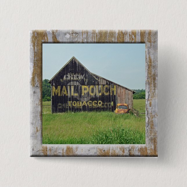 Bóton Quadrado 5.08cm Publicidade Antiguamente para Pouch Cigarro (Frente)