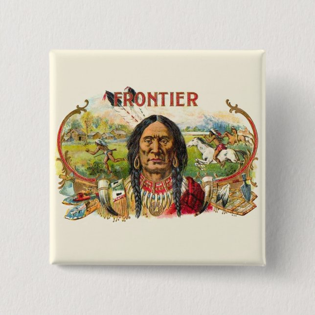Bóton Quadrado 5.08cm Publicidade Frontier para cigarros (Frente)
