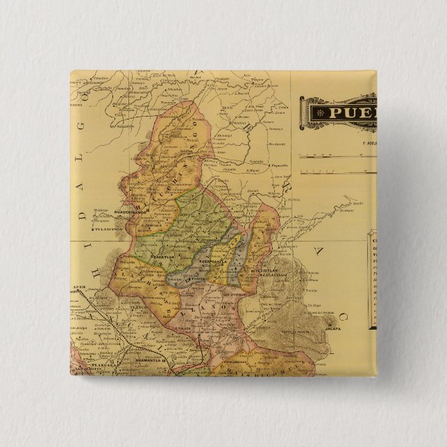 Bóton Quadrado 5.08cm Puebla (Frente)