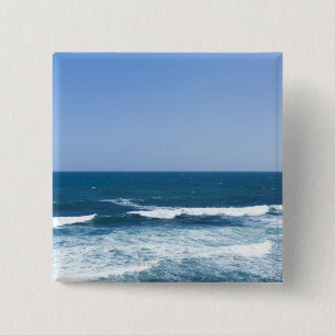 Bóton Quadrado 5.08cm Puerto Rico, San Juan velho, seascape