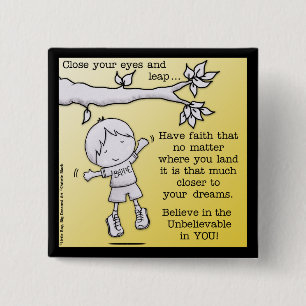 Bóton Quadrado 5.08cm Pulo da fé