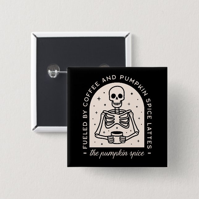 Bóton Quadrado 5.08cm Pumpkin especiarias latinas citam estética feia (Frente & Verso)