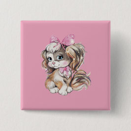 Bóton Quadrado 5.08cm Puppy Button