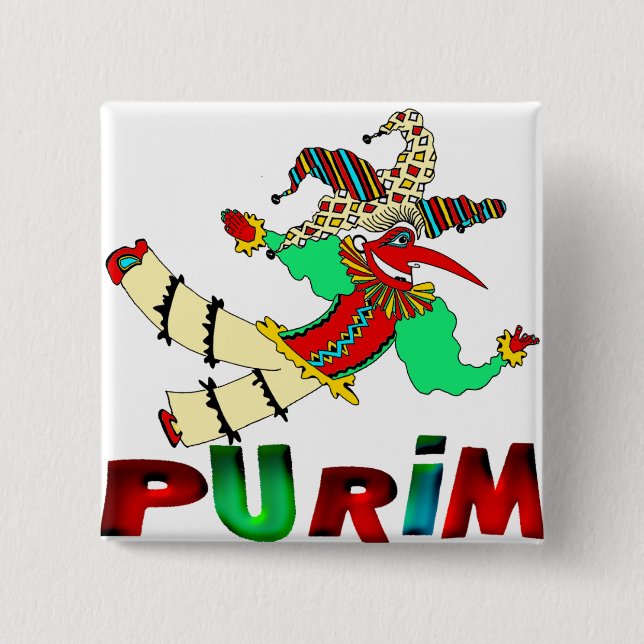 Bóton Quadrado 5.08cm Purim (Frente)