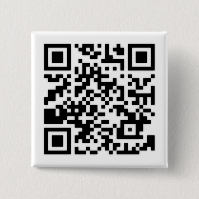 Bóton Quadrado 5.08cm Qr Code RickRoll Gif (Frente)