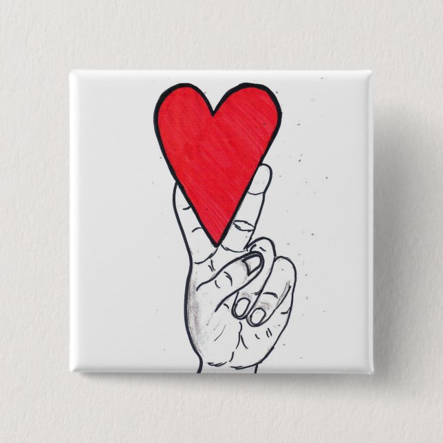 Bóton Quadrado 5.08cm Quadrado da paz & do amor (Frente)