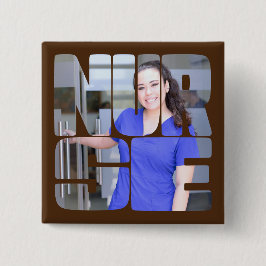 Bóton Quadrado 5.08cm quadrado de fotos personalizadas da enfermeira
