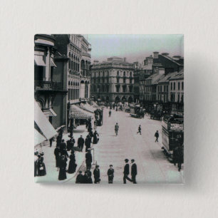 Bóton Quadrado 5.08cm Quadrado do castelo, Belfast, c.1902