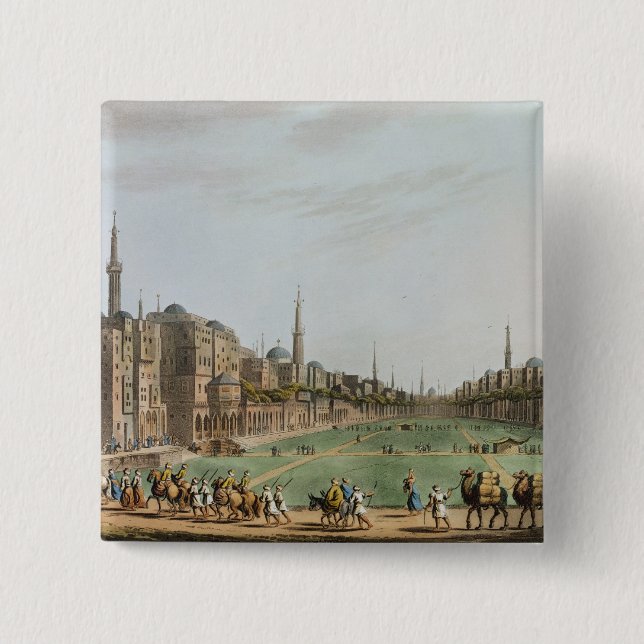 Bóton Quadrado 5.08cm Quadrado principal no Cairo grande, com Bey de (Frente)