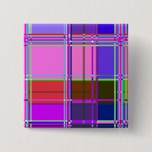 Bóton Quadrado 5.08cm Quadrados de cores do tecido