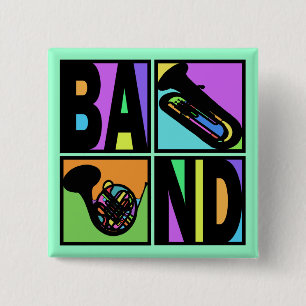 BÓTON QUADRADO 5.08CM QUADRADOS DO POP ART DA BANDA