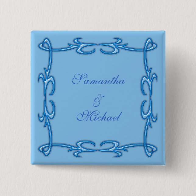 Bóton Quadrado 5.08cm Quadro azul (Frente)