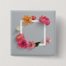 Bóton Quadrado 5.08cm Quadro da Flor