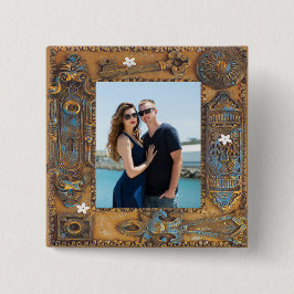 Bóton Quadrado 5.08cm Quadro de Chave de Esqueleto Antiquado de Foto Per