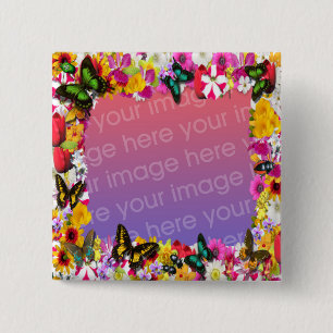 Bóton Quadrado 5.08cm Quadro de jardim