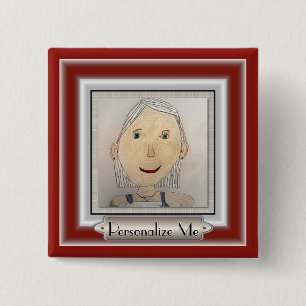 Bóton Quadrado 5.08cm Quadro feito sob encomenda para adicionar sua arte