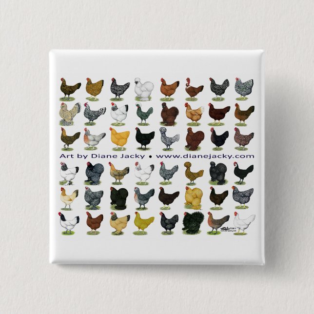 Bóton Quadrado 5.08cm Quarenta e oito Hen Promo (Frente)